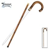 Stainless Steel Sword Cane with Rattan Wood Shaft for Self Defense