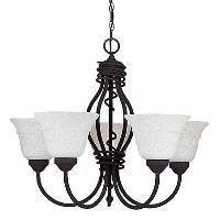 Sea Gull Lighting 3136-72 Danbury Five-Light Chandelier, Old Iron Finish with Scavo Glass by Sea Gull Lighting