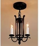 Hubbardton Forge 12-3130-10 Forged Straps 3 Light Mini Chandelier in Black