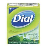 Dial Antibacterial Deodorant Soap, Mountain Fresh - 3 Bars