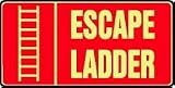 FIRE AND EMERGENCY E ESCAPE LADDER (W/GRAPHIC) (GLOW) 7 x 14 Lumi-Glow Flex Sign