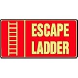 FIRE AND EMERGENCY E ESCAPE LADDER (W GRAPHIC) (GLOW) 7 x 14 Lumi-Glow Flex Sign