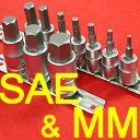 Anytime Tools 20 Professional STANDARD (SAE) and METRIC (MM) HEX BIT SOCKET SET HEAVY DUTY CRV