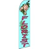 FLORIST Feather Banner Flag (11.5 x 2.5 Feet)