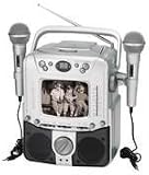 SUPERSONIC 5.5' Black and White TV/CD Karaoke with 2 Microphones