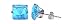 Sterling Silver 3 MM Square Princess Cut Aqua Cubic Zirconia Stud Post Earrings