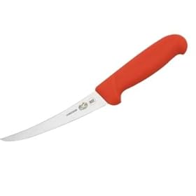 6" Curved Red Fibrox Boning Knife - NSF