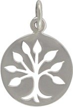 Round Open Design Family Tree of Life Pendant in Sterling Silver, #7631
