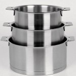 Série de 3 casseroles Cristel LIGNE L amovible inox