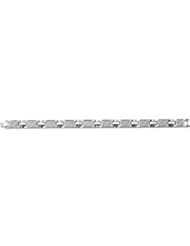 Stainless Steel Link Bracelet with Carbon Fiber 08.50 Inch Grey Carbon Fiber B227