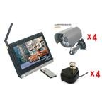 4 CCD 520TVL 6 LED IR Color Cameras & 4 Wireless Converters & 7 LCD 2.4GHz 4CH AV Monitor Kit KC-L3152+KT-401+WRC840