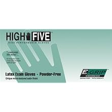 High Five L973 E-Grip Latex Glove, Exam, Powder-Free, 5 mil Thickness, 9-1/2" Length, Large, Natural  (Case of 1000)