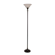 Faux-Marble Floor Lamp - Bronze