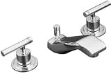 Kohler Double Handle Widespread Bathroom Faucet with Metal Lever Handles from the Taboret Series Polished Chrome - K-8211-4-CP