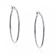 Big Hoop Earrings Crafted in 14K White Gold Hinge Backing