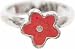 Ring 925 Silber Emaille Blume rot