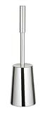 Premier Housewares Stainless Steel Toilet Brush Holder, Modern Round Tapered Shape
