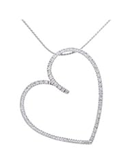 Diamond Heart Necklace in 18kt White Gold Carat Total Weight 0.27