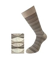 4 Pairs of Collezione Piqué Striped Socks