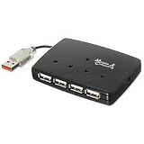 USB 4-Port Pocket Hub, Bk