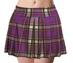 Plus Size Sexy Schoolgirl Mini Skirt in Purple Plaid