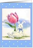 Bunny-Tulip-Blank Card