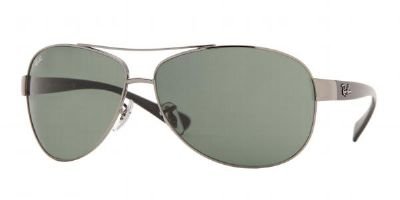 Ray Ban Aviator RB3386 Gunmetal/ Grey Green 004/71 63MM Sunglasses