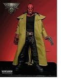 Sideshow Hellboy Ron Perlman the Original in Floor Length Leather Coat and Samaritan Pistol Gun