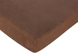 Pink Paisley Fitted Crib Sheet for Baby and Toddler Bedding Sets by JoJo - Solid Brown