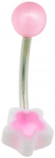 Wehi Lani Star Belly Button Ring (WL105) (Wehi Lani Pink Star Belly Button Ring (WL105Pi))
