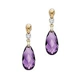 10kt. Yellow Gold, Amethyst Drop Style Fashion Earrings