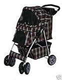 Red Plaid Heavy Duty Pet Stroller