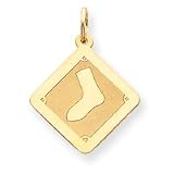 14K Chicago White Sox Lrg Satin Sock Logo Charm
