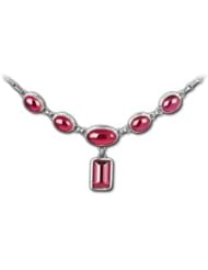 Retro Womens Nobles Natural Ruby Palace 925 Sterling Silver Thai Silver Pendant Necklace for Party Global Limited Edition