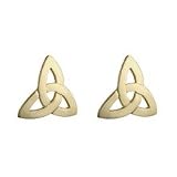 10k Yellow Gold Trinity Knot Stud Earrings - Made in Ireland