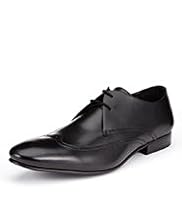 Limited Collection Leather Almond Toe Wingtip Shoes