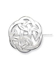 Sterling Silver Satin Finish Diamond Cut Celtic Knot Pin