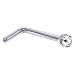 Solid 14KT White Gold 2mm Genuine Diamond L-Shaped Nose Ring - 20 Gauge