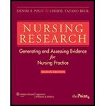 nursing research generating and assessing evidence for nursing practice nursing research polit hardcover