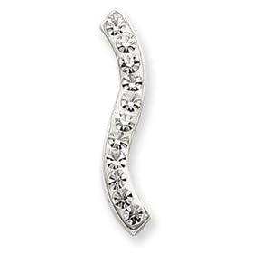 Sterling Silver Swarovski Crystal Wave Slide