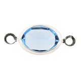 Sterling Silver Crystal Set Oval Chain Link - 8mm - Aqua : Pack of 1