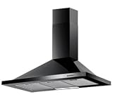 Baumatic F100.2BL 100cm Black Chimney  Black Chimney Kitchen Cooker Hood Extractor
