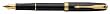 Parker Sonnet Lacquer Medium Point Fountain Pen with Golden Trim, Black (S0808710)