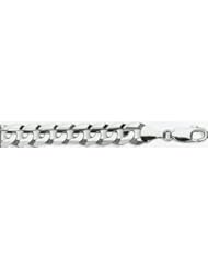 9.5mm White Gold Light Flat Curb Chain 30"