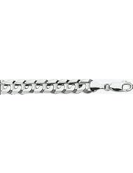 9.5mm White Gold Light Flat Curb Chain 18"