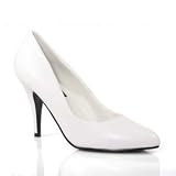 VANITY 420 4 Classic Pump, White Leather-Size 10 by Pleaser