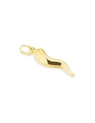 14K Yellow Gold Medium Cornicello Italian Horn Lucky Charm Pendant