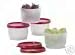 Tupperware Snack Cup Set of 4 Raspberry Red Seal