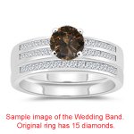 1.88 Cts Champagne & White Diamond Matching Ring
