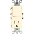 Leviton 5625-ASP 15 Amp, 120 Volt, Combination Decora Switch/Receptacle, New Rocker Style, Premium Spec Grade, Almond